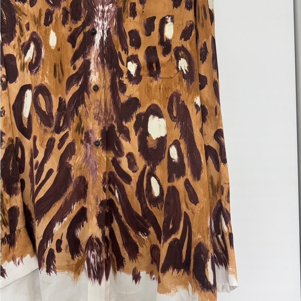 Marni Brown and Purple Abstract Silk Button-Up - Picture 6 of 12
